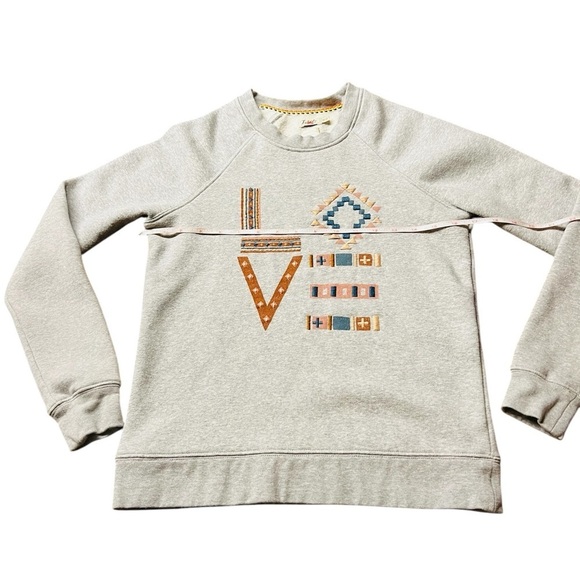 FAHERTY WOMEN’S GRAY LOVE SWEATSHIRT WITH EMBROIDERY SIZE XS - Picture 9 of 12